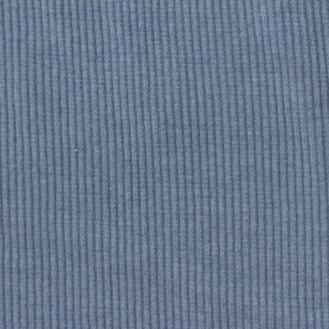 Cotton Polyester Stretch Rib Knit Fabric, 263 gsm — Blue, ref EF-243851