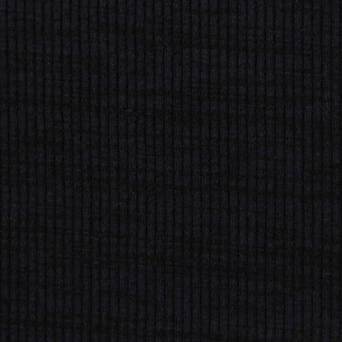 Polyester Cotton Stretch Rib Knit Fabric, 510 gsm — Navy