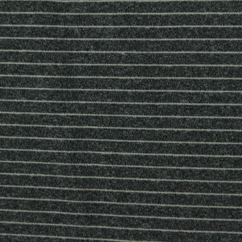 White Horizontal-Stripe Jersey Knit, Polyester, 130 gsm, 145 cm