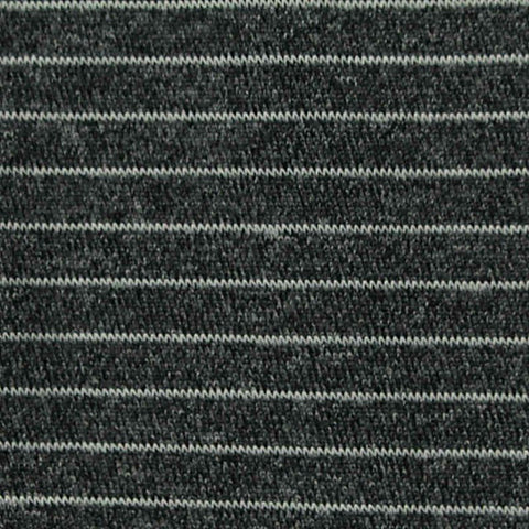 White Horizontal-Stripe Jersey Knit, Polyester, 130 gsm, 145 cm