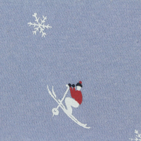 Jacquard Brushed Cotton Polyester French Terry Fabric, 260 gsm, 150 cm — Blue