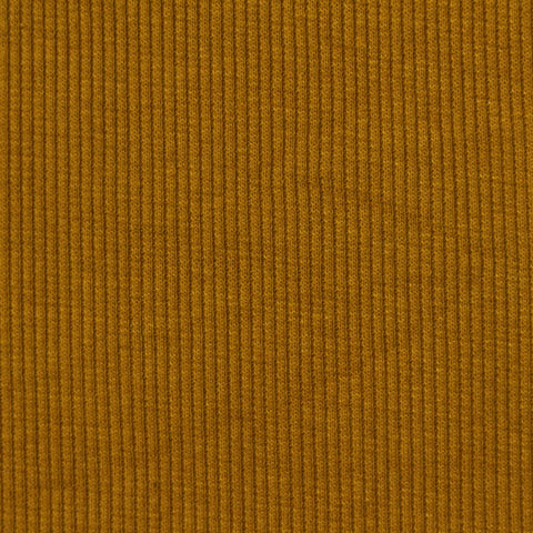 Cotton Polyester Stretch Rib Knit Fabric, 270 gsm, 115 cm — Khaki