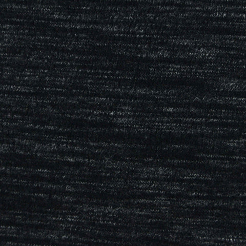 Dark Grey Marl Rib Knit, Cotton, 270 gsm