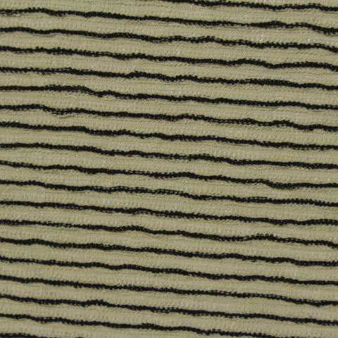 Black Horizontal-Stripe Jersey Knit, Poly-Viscose, 170 gsm