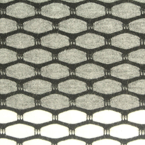 Jacquard Polyester Viscose Stretch Jersey Knit Fabric, 220 gsm, 160 cm — Grey