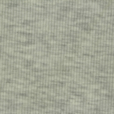 Light Grey Marl Rib Knit, Poly-Cotton, 270 gsm