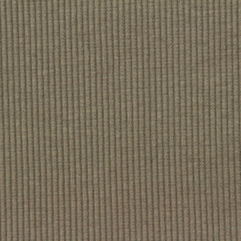 Cotton Polyester Stretch Rib Knit Fabric, 330 gsm, 115 cm — Khaki