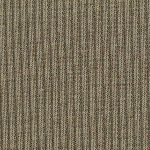 Cotton Polyester Stretch Rib Knit Fabric, 330 gsm, 115 cm — Khaki