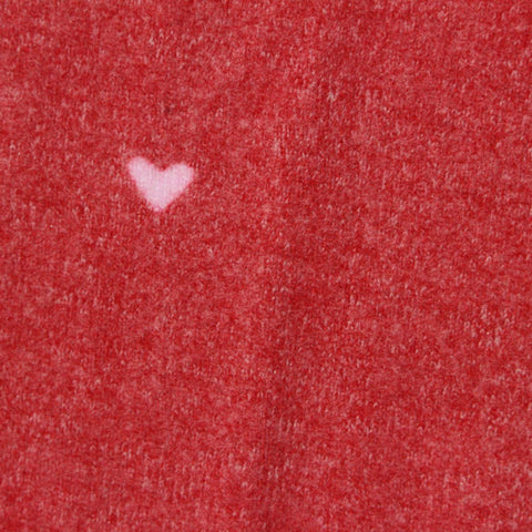 Light Pink Heart Chunky Knit, Viscose-Poly, 365 gsm