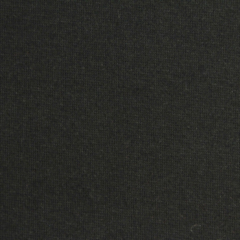 Cotton Polyester Stretch Rib Knit Fabric, 205 gsm, 160 cm — Black