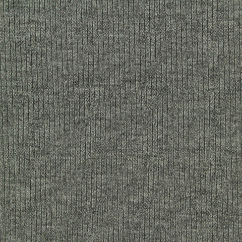 Heathered Grey Marl Rib Knit, Viscose-Poly, 360 gsm