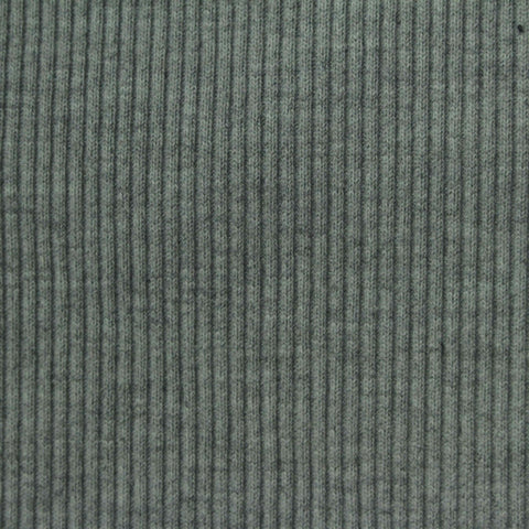 Grey-Green Heather Rib Knit, Polyester, 650 gsm