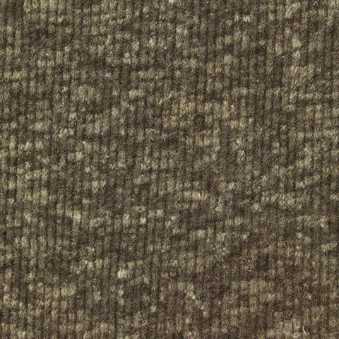 Brown Marl Rib Knit, Polyester, 210 gsm