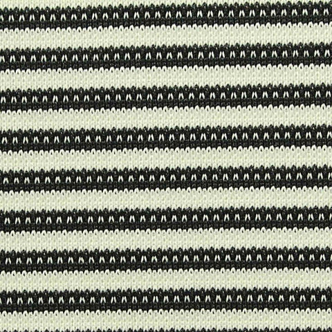 Black Horizontal-Stripe Knit, Polyester, 430 gsm