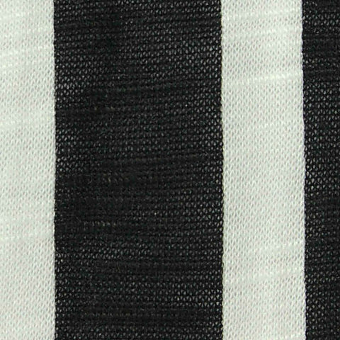 Black Vertical-Stripe Jersey Knit, Poly-Viscose, 145 gsm