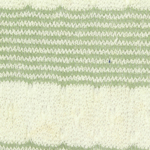 Light Green Horizontal-Stripe Chunky Knit, Viscose-Poly, 226 gsm