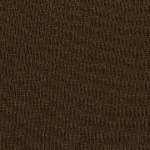 Viscose Acrylic Stretch Rib Knit Fabric, 202 gsm, 170 cm — Brown