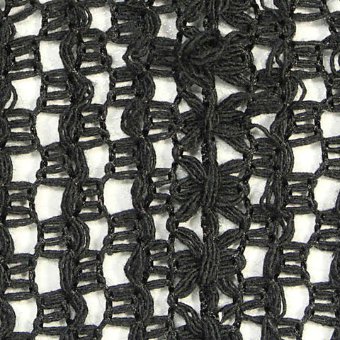 Black Small-Floral Mesh, Poly-Cotton