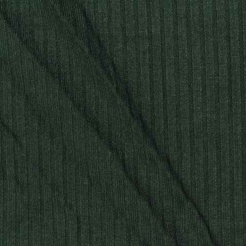Viscose Stretch Rib Knit Fabric, 210 gsm, 163 cm — Green