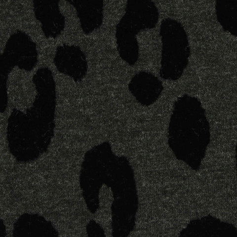 Black Leopard French Terry, Cotton-Poly