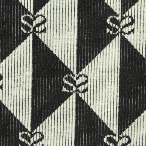 Jacquard Polyester Viscose Stretch Rib Knit Fabric, 350 gsm, 165 cm — Black