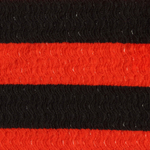 Black Horizontal-Stripe Warp Knit, Polyester, 150 gsm