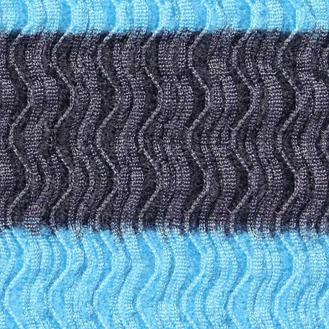 Blue Horizontal-Stripe Warp Knit, Polyester