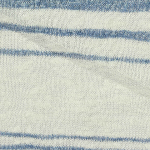 Blue Horizontal-Stripe Knit, Viscose-Poly, 165 gsm
