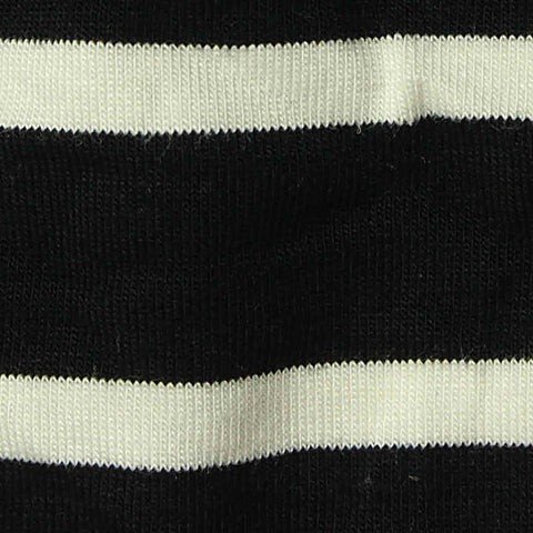 Black Horizontal-Stripe Jersey Knit, Viscose, 200 gsm, 168 cm