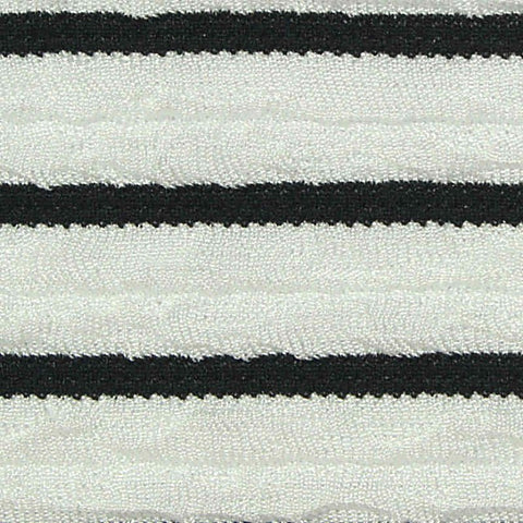 Black Horizontal-Stripe Knit, Polyester, 220 gsm