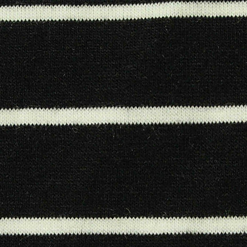 Black Horizontal-Stripe Knit, Viscose, 190 gsm
