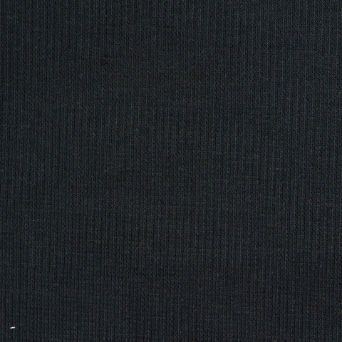 Cotton Stretch Rib Knit Fabric, 400 gsm, 115 cm — Black