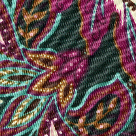 Magenta Floral Knit, Tencel Lyocell