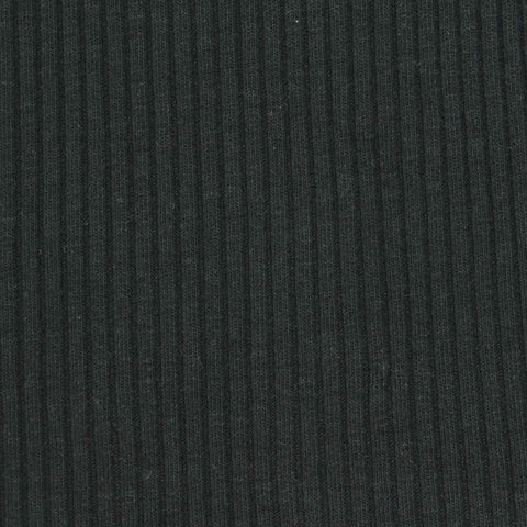 Cotton Stretch Rib Knit Fabric, 213 gsm, 115 cm — Green