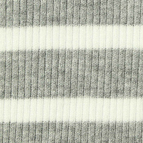 Grey Horizontal-Stripe Rib Knit, Viscose