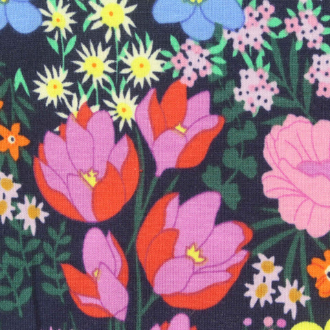 Pink Bold-Floral Jersey Knit, Cotton