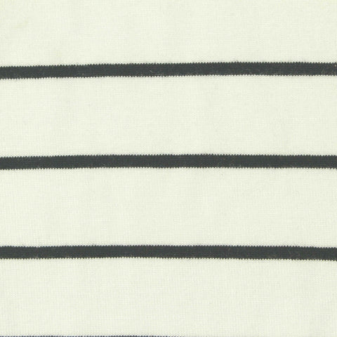 Dark Grey Horizontal-Stripe Jersey Knit, Viscose