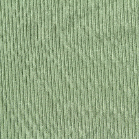 Polyester Viscose Stretch Rib Knit Fabric, 200 gsm, 140 cm — Green