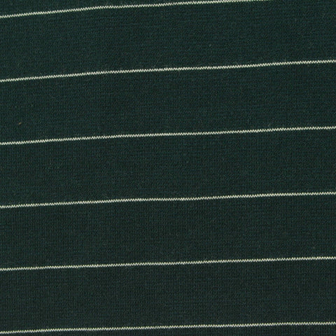 White Horizontal-Stripe Ponte Knit, Cotton-Poly, 300 gsm