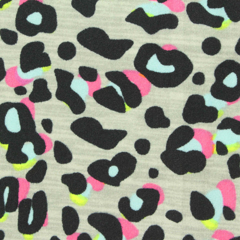 Black Leopard Milk Silk Knit, Polyester, 160 gsm
