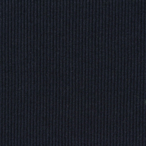 Cotton Polyester Stretch Rib Knit Fabric, 384 gsm, 130 cm — Navy