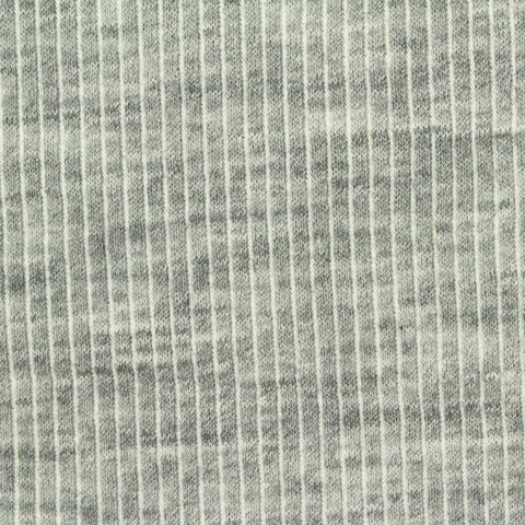 Grey Marl Rib Knit, Poly-Viscose, 180 gsm, 150 cm