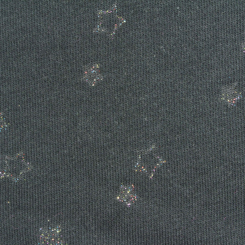 Grey Glitter French Terry, Cotton-Poly