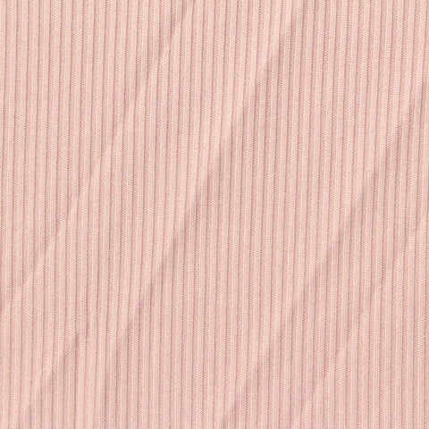 Brushed Polyester Stretch Rib Knit Fabric, 185 gsm, 180 cm — Pink