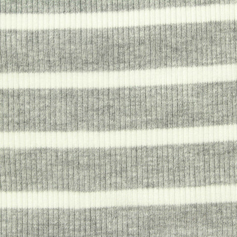 Grey Marl Rib Knit, Viscose, 235 gsm
