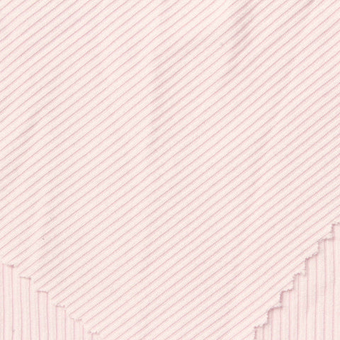 Brushed Polyester Stretch Rib Knit Fabric, 270 gsm, 160 cm — Pink