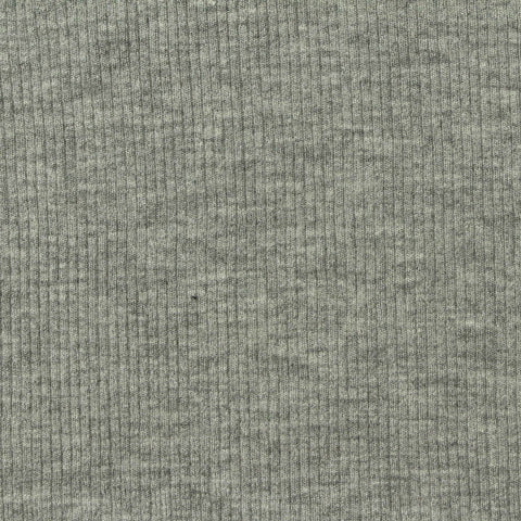 Heather Grey Marl Rib Knit, Viscose, 310 gsm