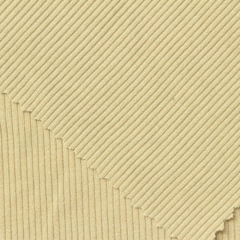 Polyester Viscose Stretch Rib Knit Fabric, 210 gsm, 170 cm — Khaki