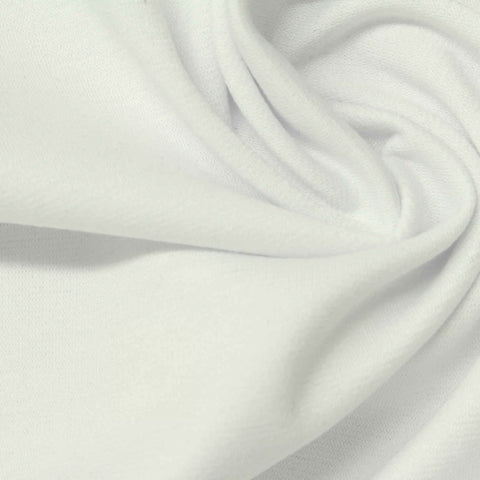Polyester Viscose Stretch Ponte Knit Fabric, 250 gsm, 170 cm — White