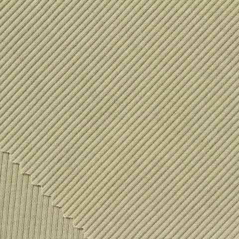 Polyester Stretch Rib Knit Fabric, 500 gsm, 140 cm — Khaki